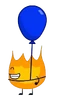 Firey with a balloon tied around him (BFDI 11)