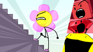 Blocky, Ruby And Yellow Face Seeing Flower Use Her Non-Slip Shoes So Ha