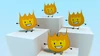 A render of multiple Fireys standing on cuboids.