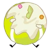 Tennis Ball with a beautiful flavorful, durian-infused ambrosia on his face (BFDIA 22)