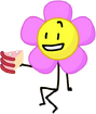 Flower holding regular cake.