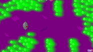 Leafy dodging hundreds of acid spitballs.