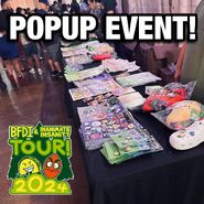 "Our pop-up event is happening NOW!!! COME ON DOWN FOR SOME EXCLUSIVE MERCH!!!" (1/3)
