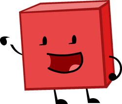 Cartoon character blocky from battle for dream island