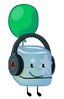 Ice Cube wearing Revolutionary Headphones and tied around a balloon (BFDIA 6-7)