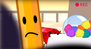 IDFB: camera's lens cap is removed showing pencil upset with ruby over leaving the lens cap on caught