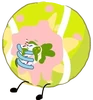 Tennis Ball with splatted birthday cake on his face (BFDIA 17)