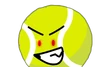 Tennis Ball with red eyes (If Among Us Was a BFDI Challenge)