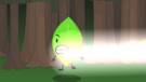 Leafy being hit by the Leafy Detector