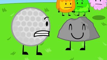 Golfball and rock