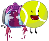 Nickel and Tennis Ball glued to a jetpack (BFDIA 14)