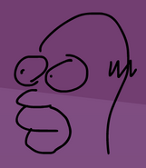 A sketch of fictional TV show character Homer Simpson from the 20th Century Studios TV series The Simpsons