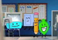 Picture of Bracelety, Liy, Pencil and Leafy on the exit that can be seen in Jacknjellify Instagram account, Patreon, and their YT Membership