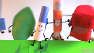 Spongy, Pencil, Pen, Leafy and Blocky as Puppets in April fools for 100 seconds