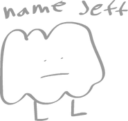 Gelatin with the text "name jeff' above him.