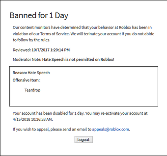 User Blog Mr Teardrop Dumbest Roblox Ban Battle For Dream Island Wiki Fandom - ban 1 day ban roblox wikia fandom