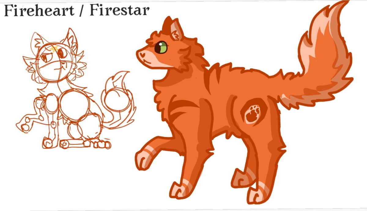 Some Fireheart/Firestar art! Made a YCH template that I based off of  Warriors, and decided to make my own sample version featuring one of my  favorite characters. : r/WarriorCats