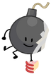 Bomby holding regular cake.