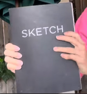 The famous sketchbook from where Cary wrote the storyboard