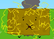 Spongy squishes the Announcer.