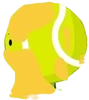 Tennis Ball covered in pie splatter (BFDI 16)