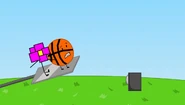 Robot flower And Basketball about to be flung