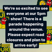 "Keep this in mind as you make your way to our showing this evening!!!"