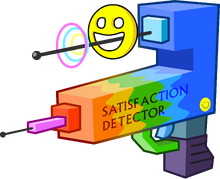 Satisfaction detector angled with albertus font (BFB 21)