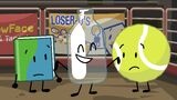 An advertisement board for Loser-O's in "Bottle For Dream Island"