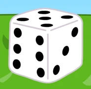 The die giving a five