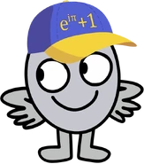 Zero with a blue and yellow cap, written “eiπ+1” (Thanks for 2,763,000 Subscribers!+)