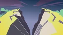 Stapy cuts a giant hole into the lower cliff