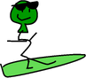 Surfer Balloony; PloblematicPerwinklePlum