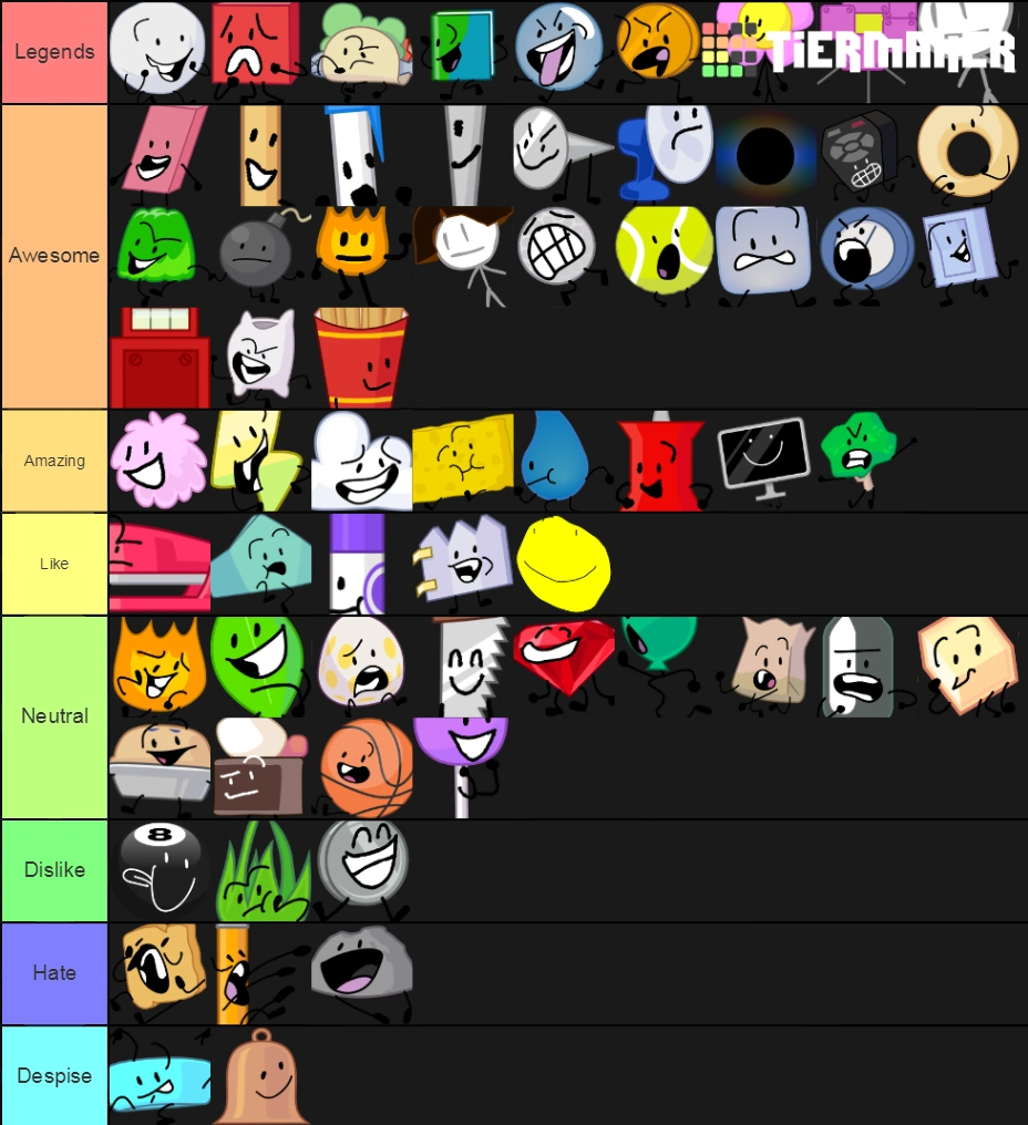 User blogBloxTheLoco2900/BFB 15 tier list Battle for Dream Island