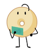 Donut Holding A Question Card (Transparent)