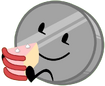 Nickel holding regular cake.