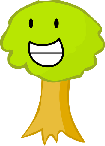 Bfdi cartoon flame with black pupils, a mouth, two stick arms and legs