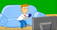 Dan playing video games