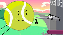Tennis ball and needle