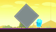 Fries waiting for the big block to land on him