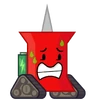 Pin with no limbs wearing a mech suit and a battery sweating ooze (BFDIA 15)