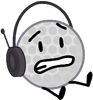 Golf Ball wearing a headset (BFB 13)