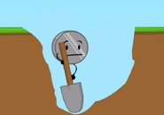 Nickel digging a hole