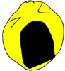 Yellow face frown eyes closed forcing 3 talk 4
