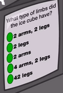 What type of limbs did the ice cube have?
