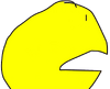 Frowning in side view