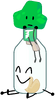 Bottle with Árbol almost breaking out of her and a fortune cookie inside (BFB 11-12)
