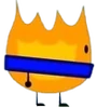 Firey has a blue ribbon on him (BFDI 12)