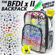 "Represent with this brand new backpack, designed to meet the clear bag policies at our BFDI x II Tour! Get it at shop.jacknjellify.com!"