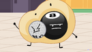 Donut with Golf Ball and 8-Ball in his mouth